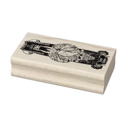Art Nouveau Ex Libris Vrouw Sjabloon Rubberstempel (Stempel)