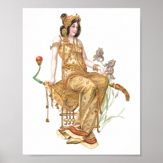 Art Nouveau Exotic Beauty uit Orient Poster (Voorkant)
