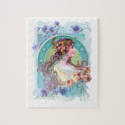 Art Nouveau Exotic Lady Legpuzzel (Verticaal)