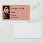 Art Nouveau Face en Flower Visitekaartje (Voorkant / Achterkant)