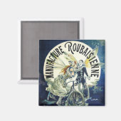  Art Nouveau Fairies, Pierrot Bicycle Moon Magneet (Voorkant / Achterkant)