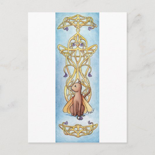 Art Nouveau Fairy Cat Briefkaart (Voorkant)