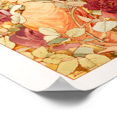 Art Nouveau Fairy met Rode en Oranje Rozen Poster (Hoek)