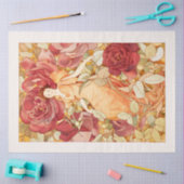 Art Nouveau Fairy met Rode en Oranje Rozen Tissuepapier (Craft)