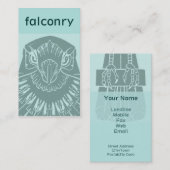 Art Nouveau Falcon Visitekaartje - Blauwgroen (Voorkant / Achterkant)