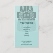 Art Nouveau Falcon Visitekaartje - Blauwgroen (Achterkant)