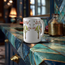 Art Nouveau Fantasievolle Bloemen Koffiemok