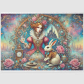 Art Nouveau Fantasy Art Alice Tea Party Decoupage Tissuepapier (Voorkant)