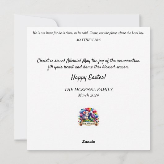 Art Nouveau Fantasy Art Lop Verdiend Konijntje Pas Feestdagenkaart (Achterkant)