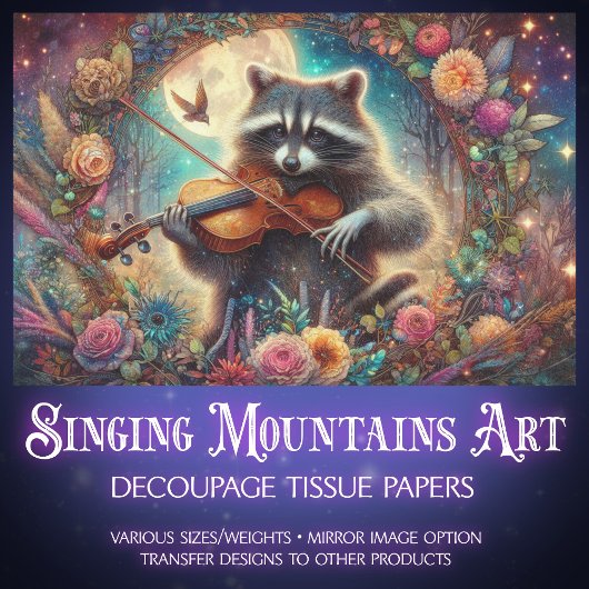 Art Nouveau Fantasy Forest Wasbeer Decoupage Tissuepapier