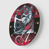 ART NOUVEAU FAUN Red Burgundy, Black Damask Grote Klok (Hoek)