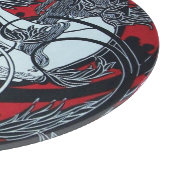 ART NOUVEAU FAUN Red Burgundy, Black White Snijplank (Hoek)