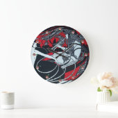 ART NOUVEAU FAUN Red Burgundy, zwart, wit Grote Klok (Huis)