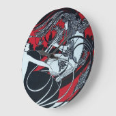 ART NOUVEAU FAUN Red Burgundy, zwart, wit Grote Klok (Hoek)