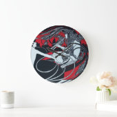 ART NOUVEAU FAUN Red Burgundy, zwart, wit Grote Klok (Huis)