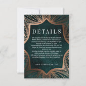 Art Nouveau faux brons DETAILS inlegkaart RSVP Kaartje (Voorkant)