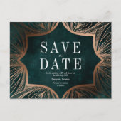 Art Nouveau faux gold Wedding Save the DATE Briefkaart (Voorkant)