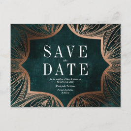 Art Nouveau faux gold Wedding Save the DATE Briefkaart