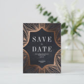 Art Nouveau faux gold Wedding Save the Date Briefkaart (Staand voorkant)