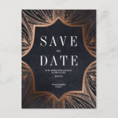 Art Nouveau faux gold Wedding Save the Date Briefkaart (Voorkant)