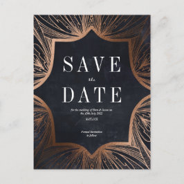 Art Nouveau faux gold Wedding Save the Date Briefkaart