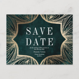 Art Nouveau faux gold Wedding Save the DATE Briefkaart
