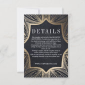 Art Nouveau faux goud DETAILS inlegkaart RSVP Kaartje (Voorkant)