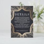 Art Nouveau faux goud DETAILS inlegkaart RSVP Kaartje (Staand voorkant)