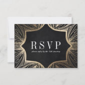 Art Nouveau faux gouden bruiloft RSVP-kaart, RSVP Kaartje (Voorkant)