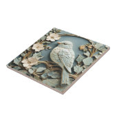 Art Nouveau Faux Relief Blauwvogel Vogel Links teg Tegeltje (Zijkant)
