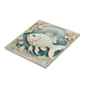 Art Nouveau Faux Relief Fish Zee Ocean Nautical Tegeltje (Zijkant)