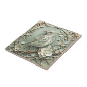 Art Nouveau Faux Relief Links Starling Bird Wijze Tegeltje (Zijkant)