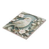 Art Nouveau Faux Relief Links Tegenover Wren Bird  Tegeltje (Zijkant)