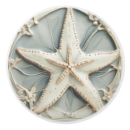 Art Nouveau Faux Relief Mint Starfish Zee Star Keramische Knop