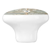 Art Nouveau Faux Relief Nautisch Kompas Roos Keramische Knop (Zijkant)