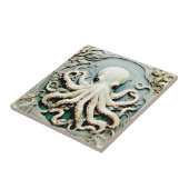 Art Nouveau Faux Relief Octopus - Ocean Zee Life Tegeltje (Zijkant)
