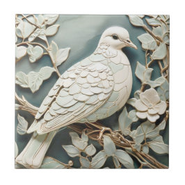 Art Nouveau Faux Relief Rechter Duif Duif Vogel Tegeltje