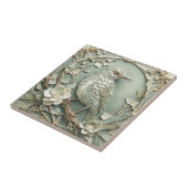 Art Nouveau Faux Relief Right Starling Bird Salie Tegeltje (Zijkant)