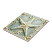 Art Nouveau Faux Relief Starfish Zee Star Beach Tegeltje (Zijkant)