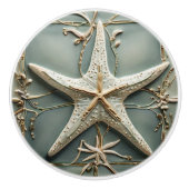 Art Nouveau Faux Relief Starfish Zee Star Marine Keramische Knop (Voorkant)