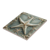 Art Nouveau Faux Relief Starfish Zee Star Marine Tegeltje (Zijkant)