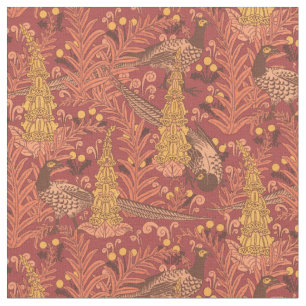 Art Nouveau fazanten & Foxhandschoenen Patroon Stof