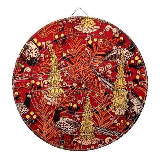  Art Nouveau fazanten, varens en paardenbloem Dartbord (Voorkant)