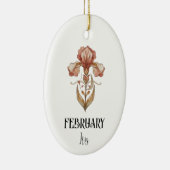 Art Nouveau February Birth Flower Iris Birthday Keramisch Ornament (Rechts)