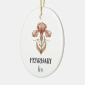 Art Nouveau February Birth Flower Iris Birthday Keramisch Ornament (Links)