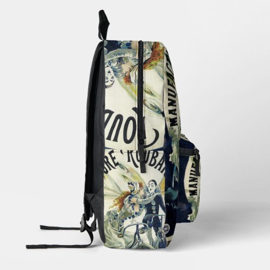  Art Nouveau feeën, fiets Pierrot Moon Bedrukte Rugzak (Links)