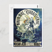  Art Nouveau feeën, fiets Pierrot Moon Briefkaart (Voorkant / Achterkant)