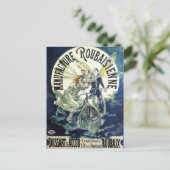 Art Nouveau feeën, fiets Pierrot Moon Briefkaart (Staand voorkant)