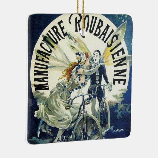  Art Nouveau feeën, fiets Pierrot Moon Keramisch Ornament (Rechts)