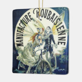  Art Nouveau feeën, fiets Pierrot Moon Keramisch Ornament (Links)